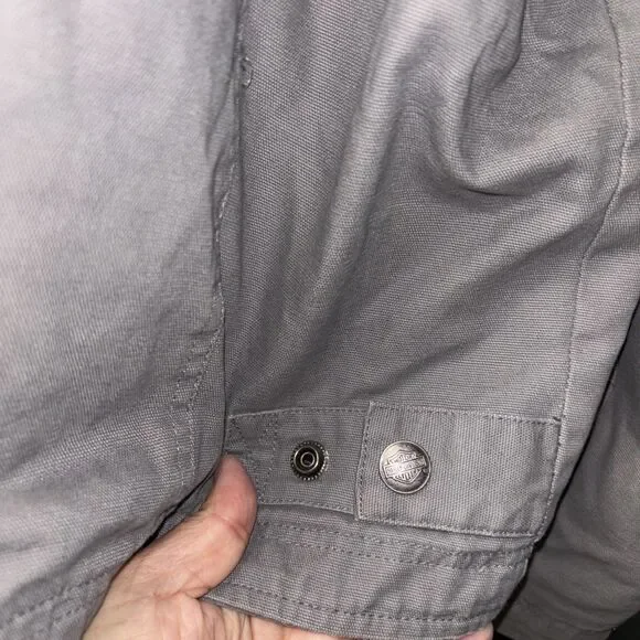 Harley Davidson Jacket Men Coat 2XL Gray Removable Vest Hoodie Embroidered Zip